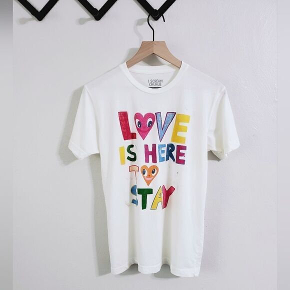 NWOT Free People Midnight Rider Love Is Here To Stay Graphic Tee in White XS - Picture 5 of 9